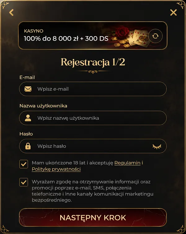 Rejestracja Krok 2